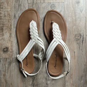 Braided white American Eagle sandles